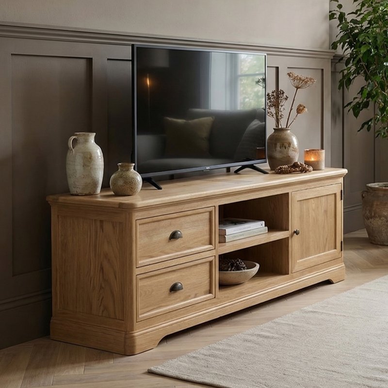 Photo 1 of Cambridge solid oak super wide tv cabinet Photo 1 of Cambridge solid oak super wide tv cabinet