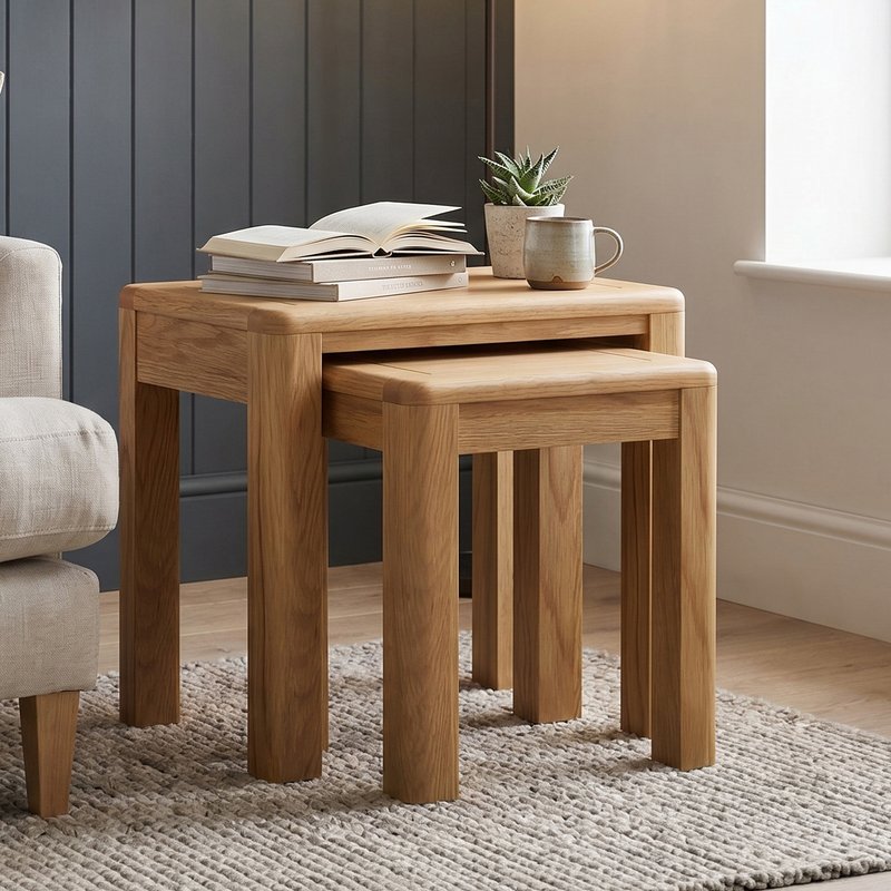 Photo 1 of Harper solid oak nest of tables Photo 1 of Harper solid oak nest of tables