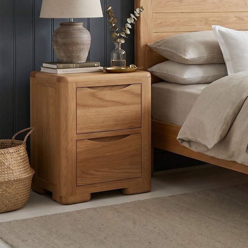Photo 1 of Harper solid oak 2 drawer bedside chest Photo 1 of Harper solid oak 2 drawer bedside chest