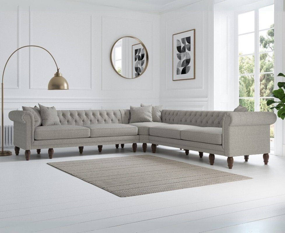 Photo 1 of Bromley large grey linen corner sofa Photo 1 of Bromley large grey linen corner sofa