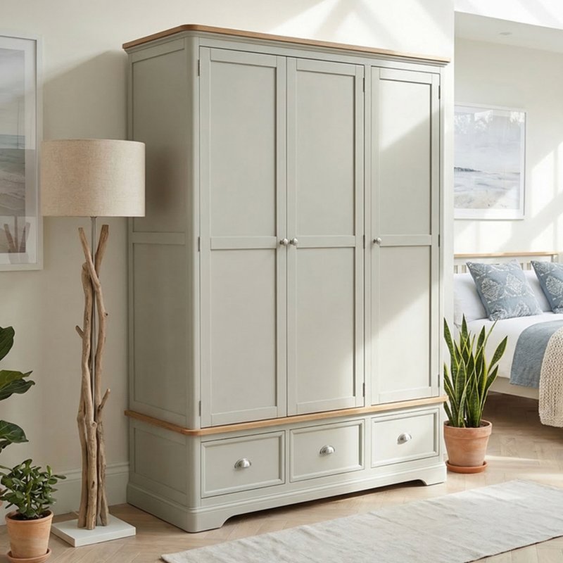 Photo 1 of Brampton soft green painted triple wardrobe Photo 1 of Brampton soft green painted triple wardrobe