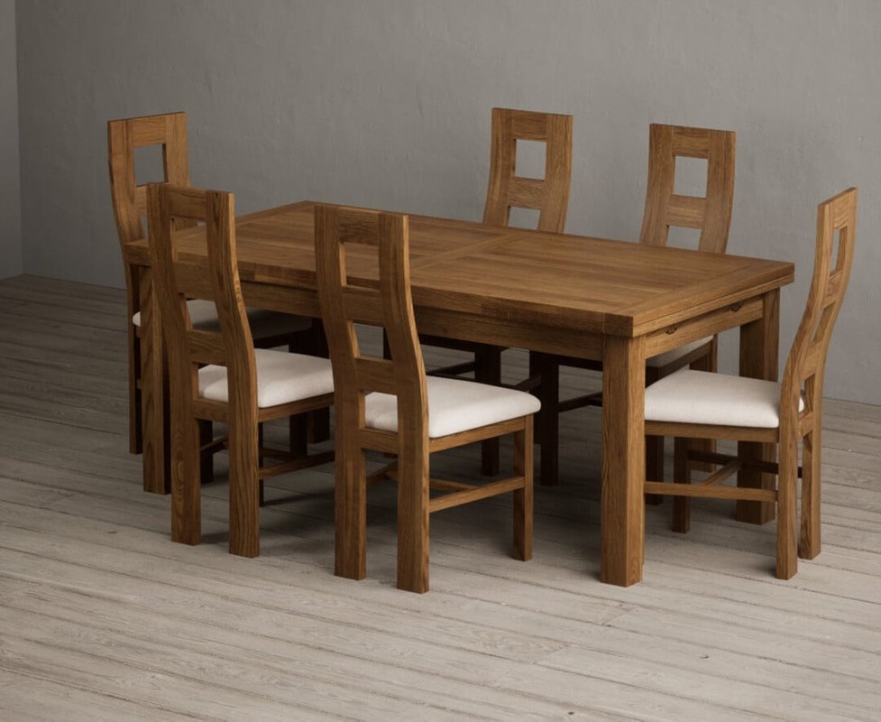 Photo of Extending buxton 180cm rustic solid oak dining table with 10 charcoal grey rustic solid oak chairs Photo of Extending buxton 180cm rustic solid oak dining table with 10 charcoal grey rustic solid oak chairs