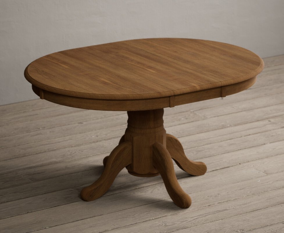 Photo of Extending hertford 100cm - 130cm rustic oak pedestal dining table Photo of Extending hertford 100cm - 130cm rustic oak pedestal dining table