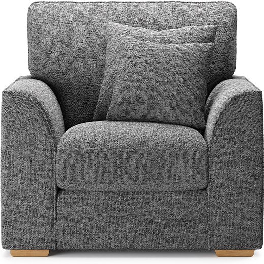 Photo 1 of Jasper charcoal chenille fabric armchair Photo 1 of Jasper charcoal chenille fabric armchair
