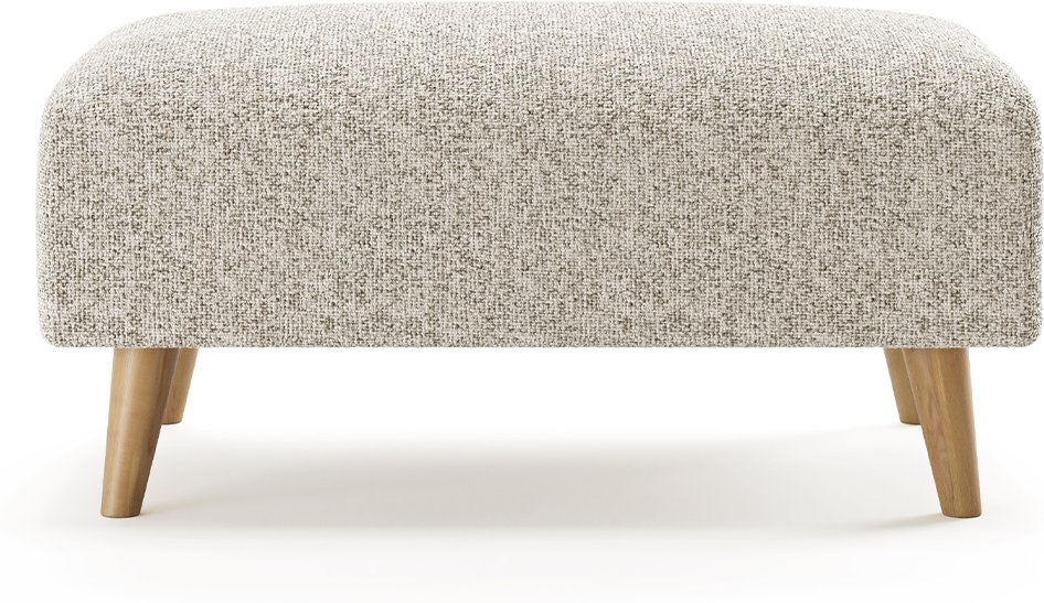 Photo 1 of Jasper natural chenille fabric footstool Photo 1 of Jasper natural chenille fabric footstool