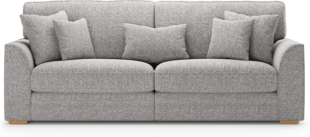 Photo 1 of Jasper silver chenille fabric 4 seater sofa Photo 1 of Jasper silver chenille fabric 4 seater sofa