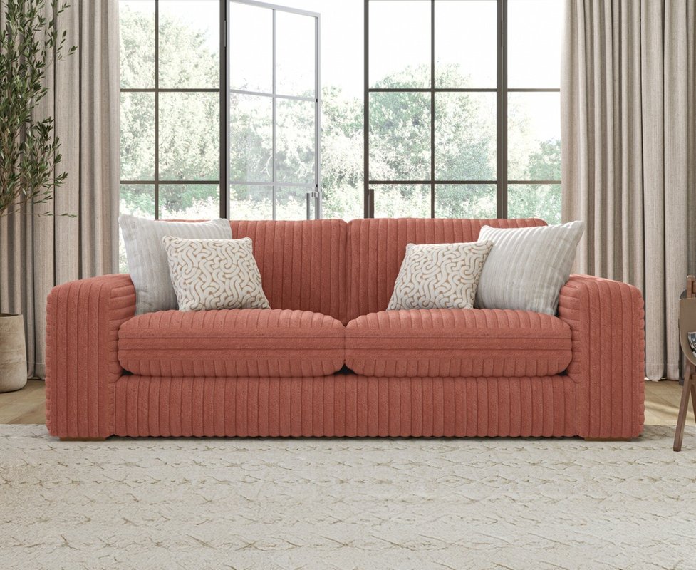 Photo 1 of Milan russet fabric 3 seater sofa Photo 1 of Milan russet fabric 3 seater sofa