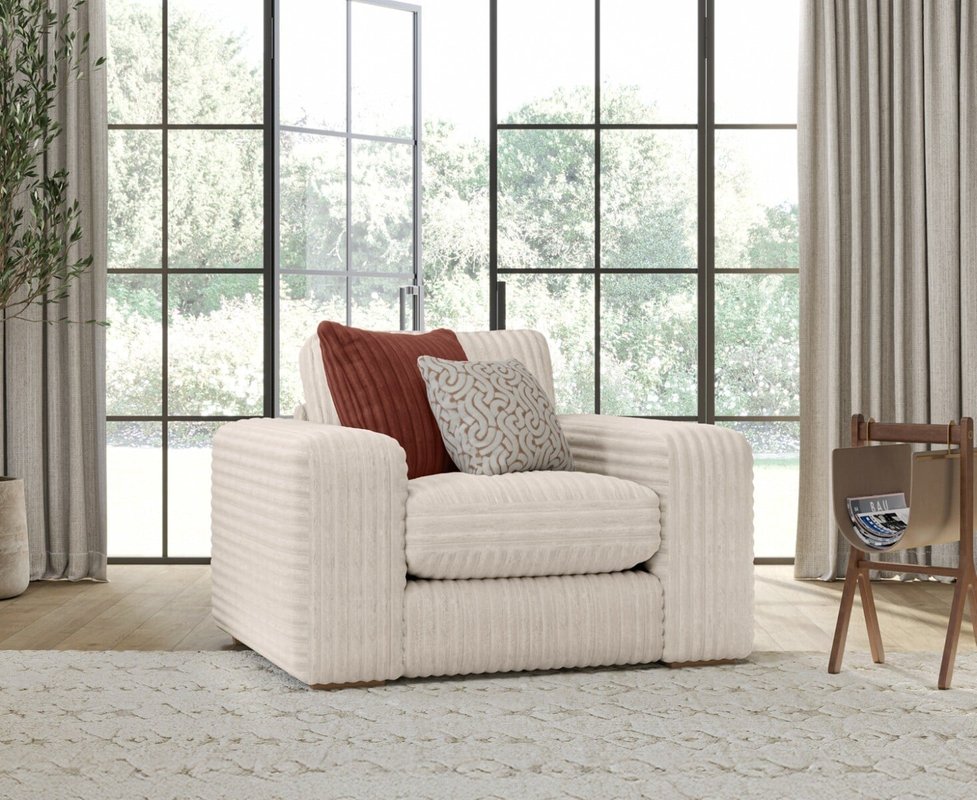 Photo of Milan natural fabric armchair Photo of Milan natural fabric armchair