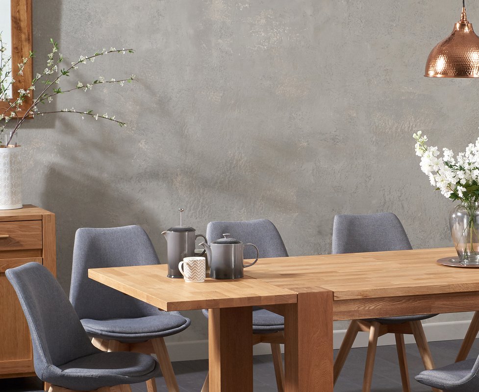 Photo 1 of Extending sheringham 200cm solid oak dining table with 8 dark grey orson chairs Photo 1 of Extending sheringham 200cm solid oak dining table with 8 dark grey orson chairs