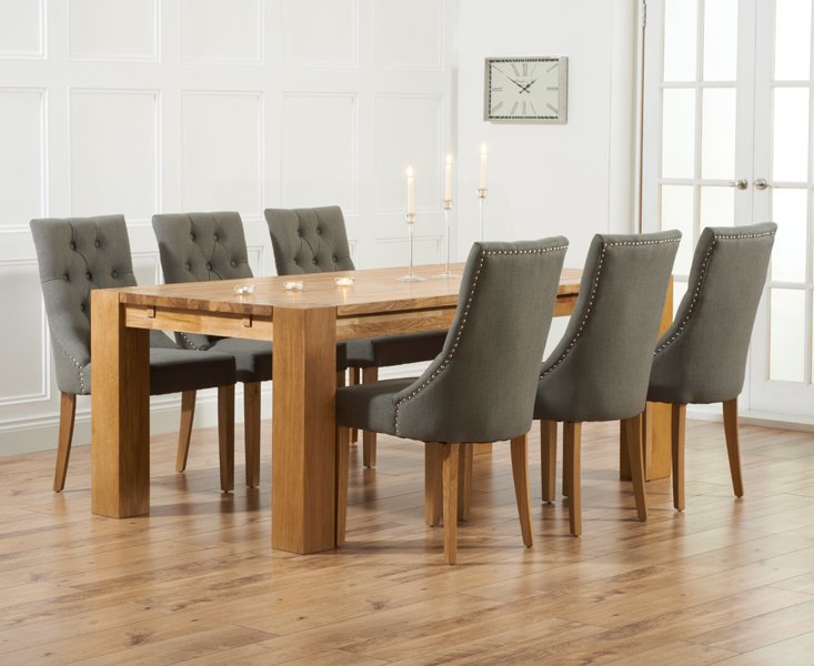 Photo 1 of Sheringham 200cm solid oak dining table with 6 grey beatrix chairs Photo 1 of Sheringham 200cm solid oak dining table with 6 grey beatrix chairs