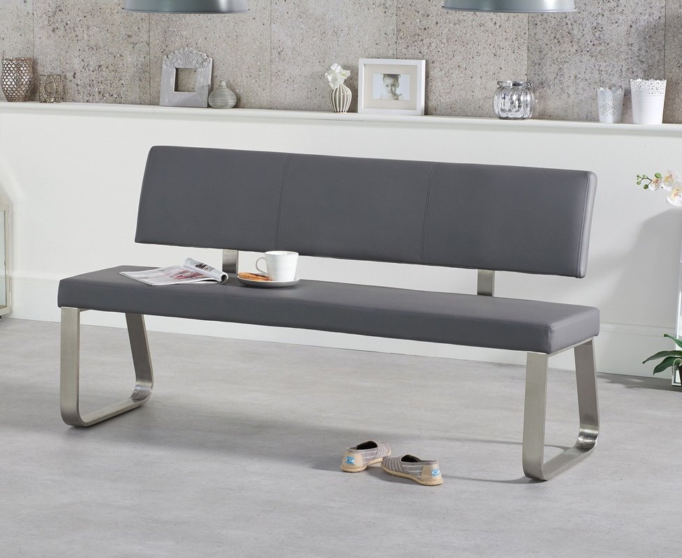 Photo 1 of Austin large grey bench with back Photo 1 of Austin large grey bench with back