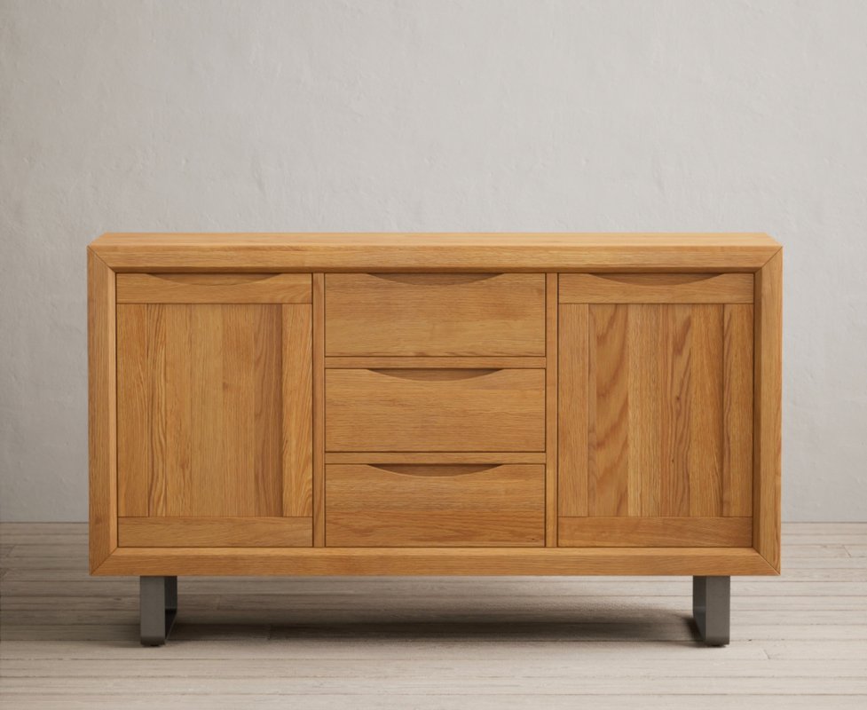 Photo of Parker solid oak large sideboard Photo of Parker solid oak large sideboard