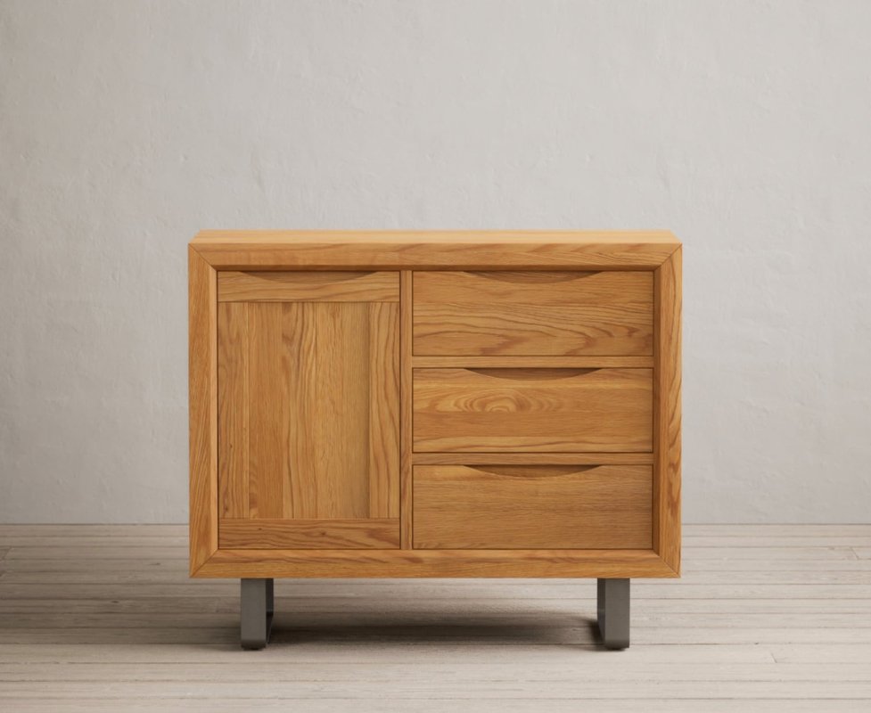 Photo of Parker solid oak small sideboard Photo of Parker solid oak small sideboard
