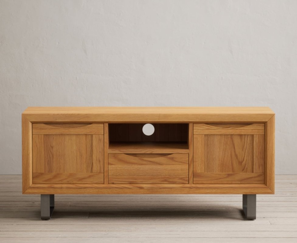 Photo of Parker solid oak large tv cabinet Photo of Parker solid oak large tv cabinet