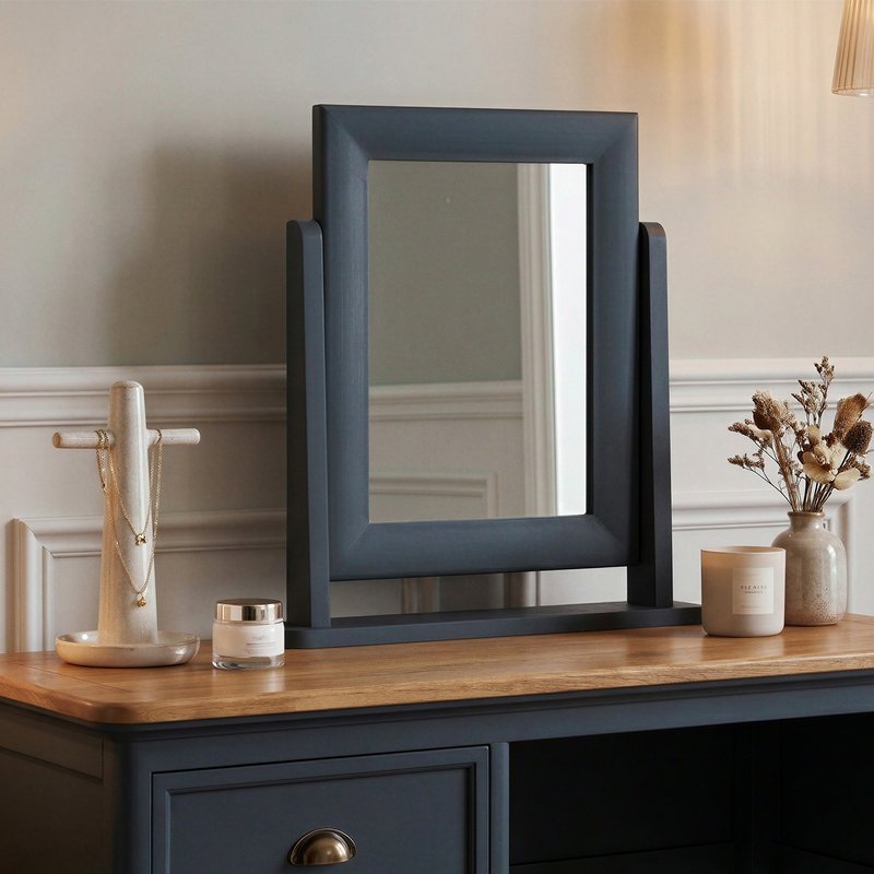 Photo 1 of Blue painted dressing table mirror Photo 1 of Blue painted dressing table mirror