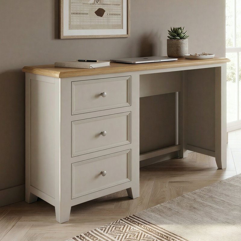 Photo 1 of Weymouth oak and soft white painted dressing table Photo 1 of Weymouth oak and soft white painted dressing table
