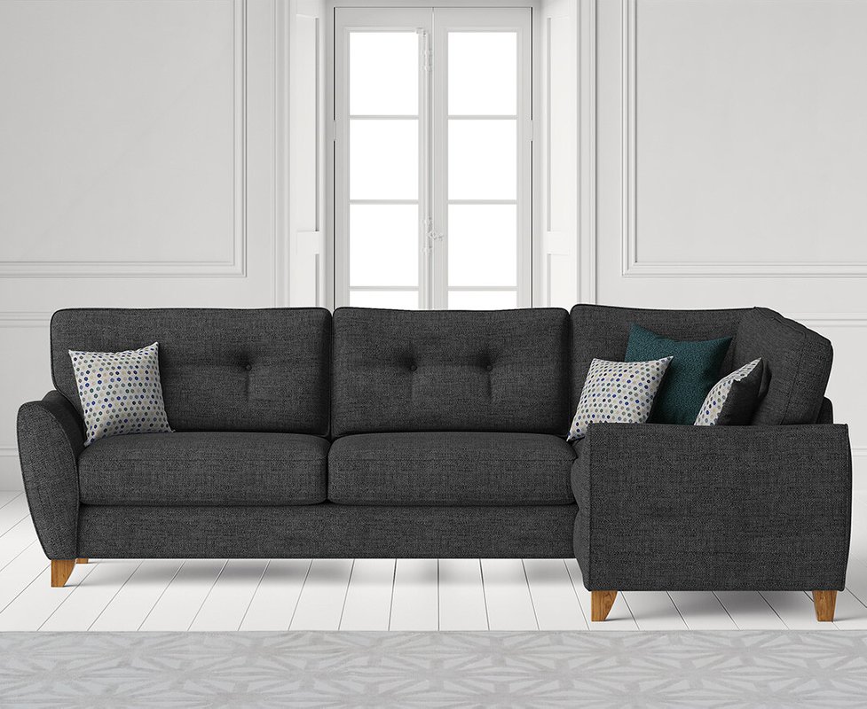 Photo 1 of Florin charcoal grey fabric right hand facing corner sofa Photo 1 of Florin charcoal grey fabric right hand facing corner sofa