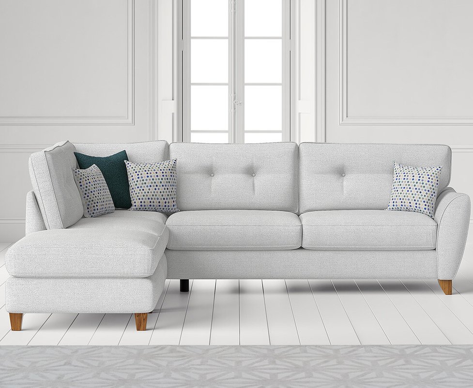 Photo 1 of Florin light grey fabric left hand facing corner chaise sofa Photo 1 of Florin light grey fabric left hand facing corner chaise sofa
