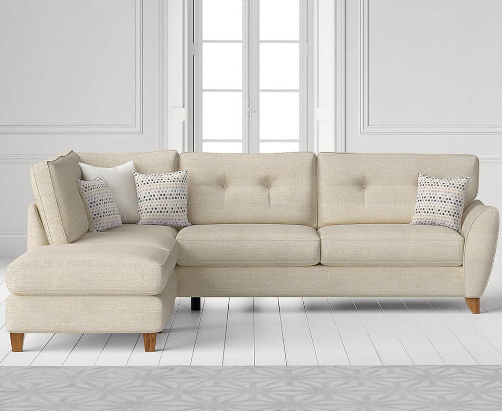 Photo 1 of Florin cream fabric left hand facing corner chaise sofa Photo 1 of Florin cream fabric left hand facing corner chaise sofa