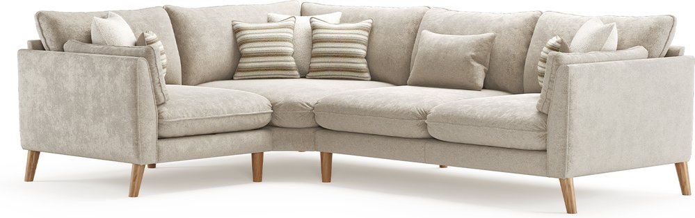 Photo 1 of Palermo cream chenille fabric left hand facing corner sofa Photo 1 of Palermo cream chenille fabric left hand facing corner sofa