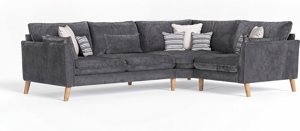 Photo 1 of Palermo graphite chenille fabric right hand facing corner sofa Photo 1 of Palermo graphite chenille fabric right hand facing corner sofa