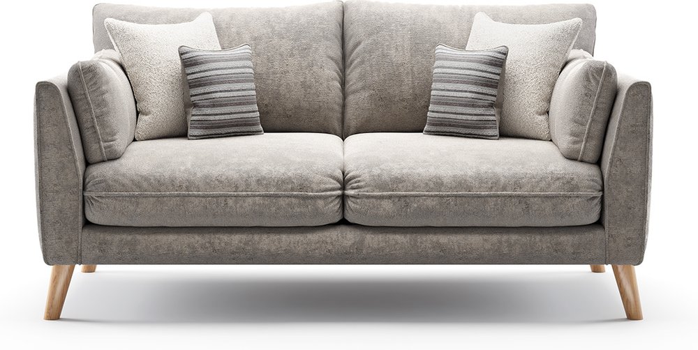 Photo 1 of Palermo silver chenille fabric 2 seater sofa Photo 1 of Palermo silver chenille fabric 2 seater sofa