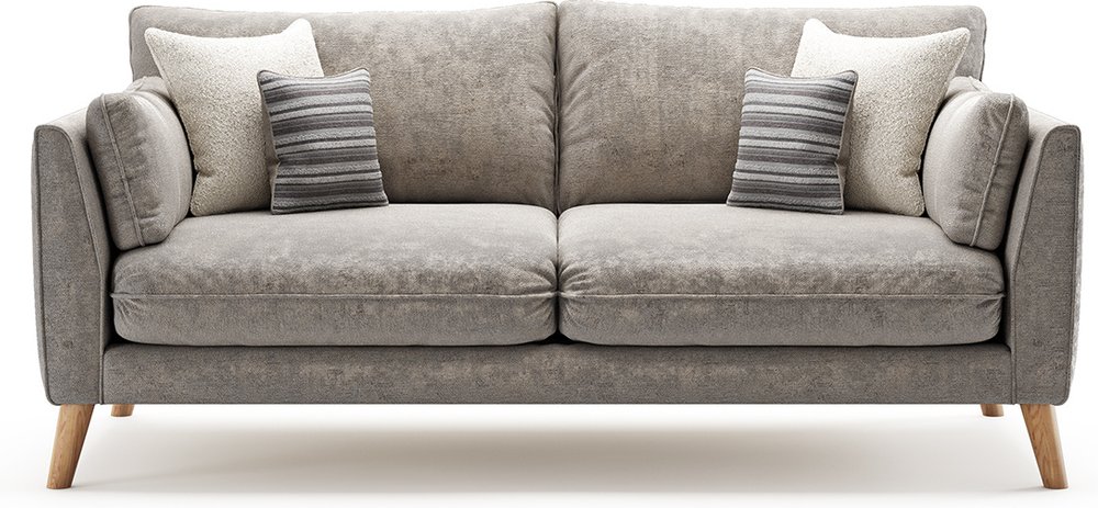 Photo 1 of Palermo silver chenille fabric 3 seater sofa Photo 1 of Palermo silver chenille fabric 3 seater sofa