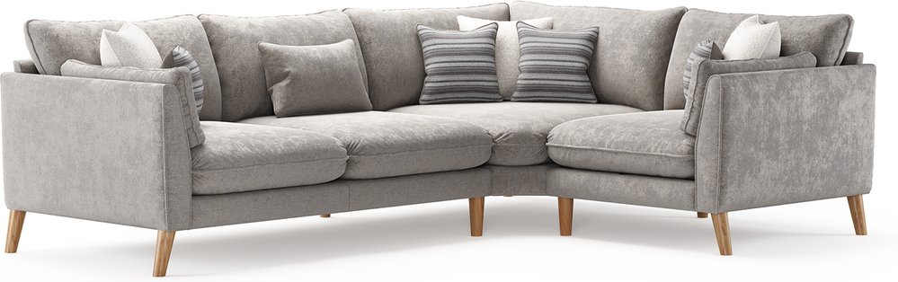 Photo 1 of Palermo silver chenille fabric right hand facing corner sofa Photo 1 of Palermo silver chenille fabric right hand facing corner sofa