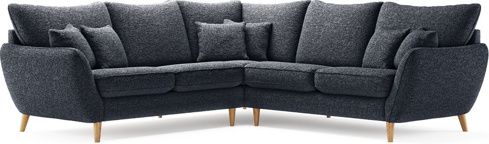 Photo 1 of Palma navy chenille fabric corner sofa Photo 1 of Palma navy chenille fabric corner sofa