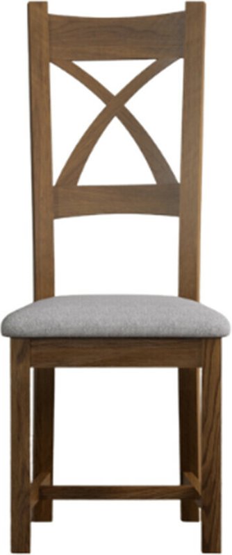 Photo 1 of Rustic solid oak light grey set of 2 fabric dining chairs Photo 1 of Rustic solid oak light grey set of 2 fabric dining chairs