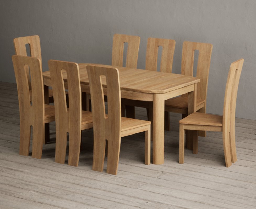 Photo 1 of Extending somerton 160cm solid oak dining table with 8 oak lucca chairs Photo 1 of Extending somerton 160cm solid oak dining table with 8 oak lucca chairs