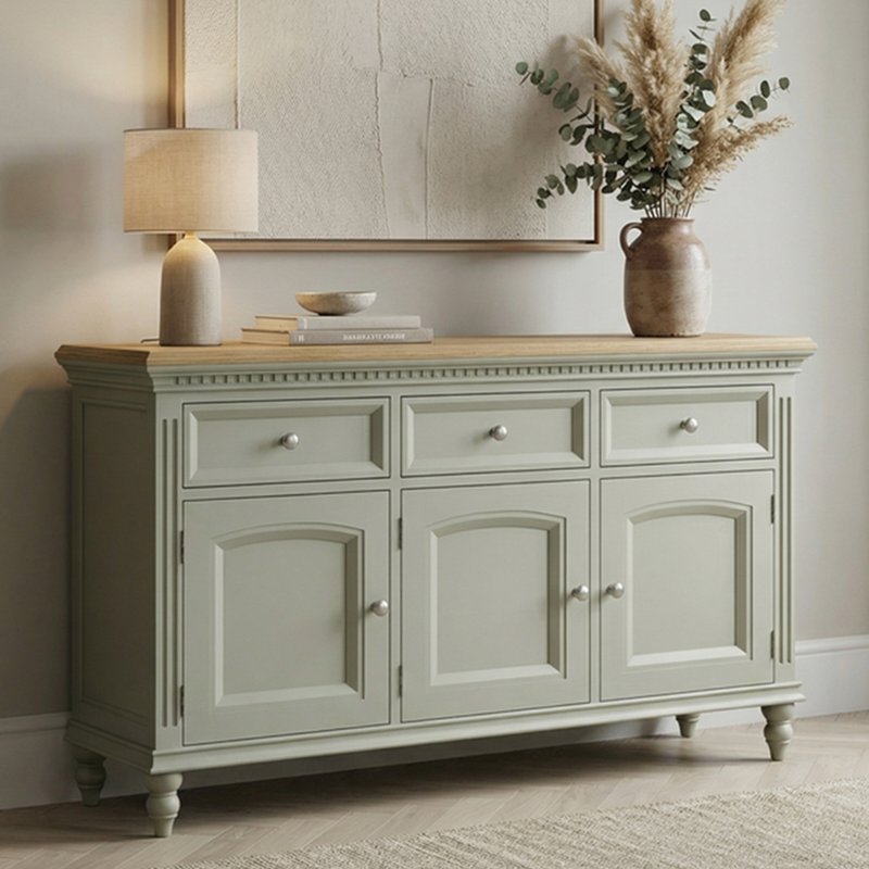 Photo 1 of Francis oak and soft green painted large sideboard Photo 1 of Francis oak and soft green painted large sideboard