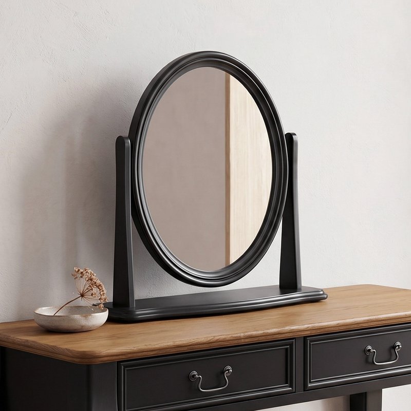 Photo 1 of Chateau noir black painted dressing table mirror Photo 1 of Chateau noir black painted dressing table mirror