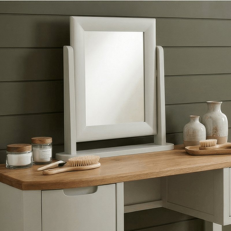 Photo 1 of Signal white painted dressing table mirror Photo 1 of Signal white painted dressing table mirror