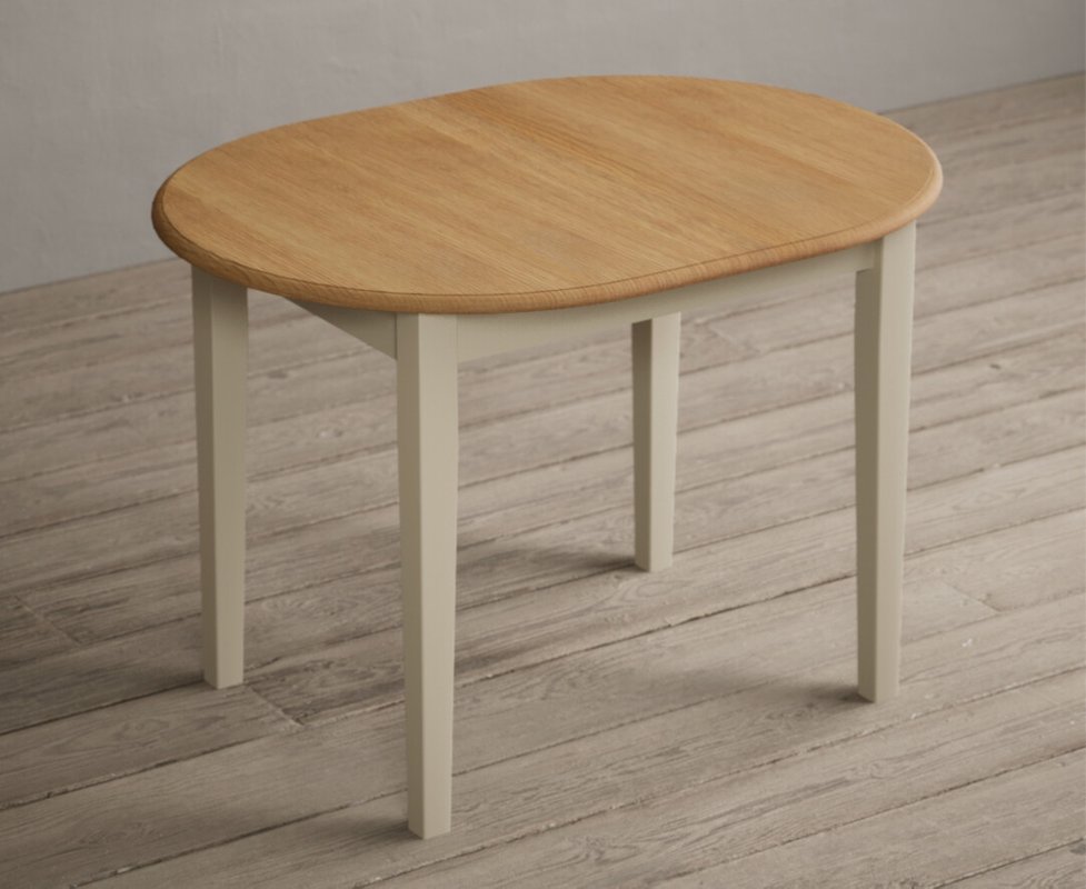 View Extending warwick oak and cream painted dining table View Extending warwick oak and cream painted dining table