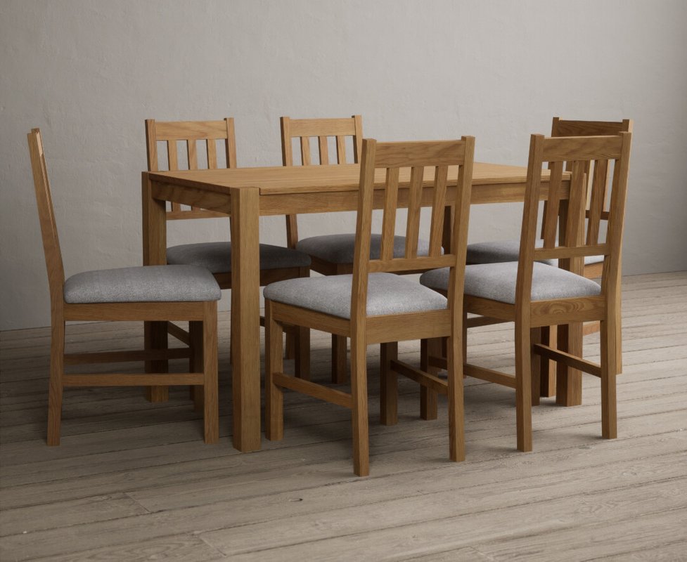 Photo 1 of York 120cm solid oak dining table with 6 blue york chairs Photo 1 of York 120cm solid oak dining table with 6 blue york chairs
