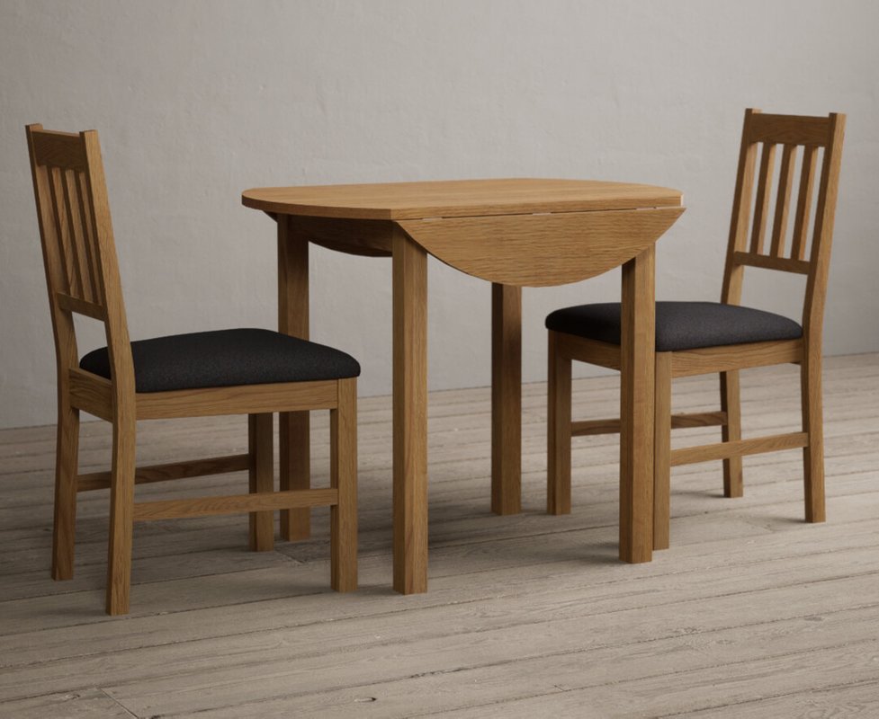 Photo 1 of Extending york 90cm solid oak dining table with 2 charcoal grey york chairs Photo 1 of Extending york 90cm solid oak dining table with 2 charcoal grey york chairs