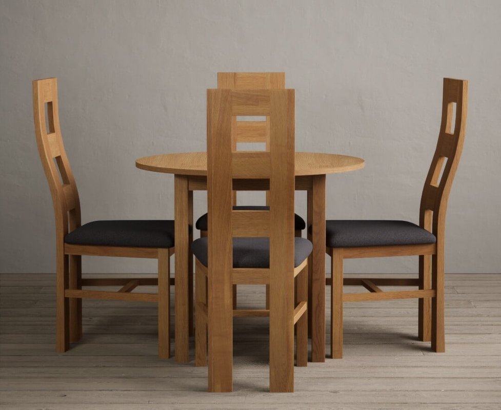 Photo of Extending york 90cm solid oak dining table with 2 brown natural chairs Photo of Extending york 90cm solid oak dining table with 2 brown natural chairs