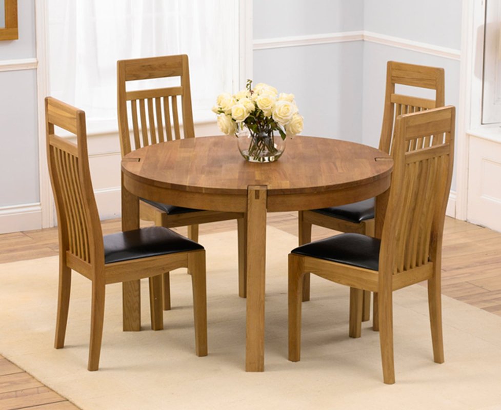 Verona 110cm Solid Oak Round Dining Table With Monaco Chairs 869 00 Save Up To 38 Off