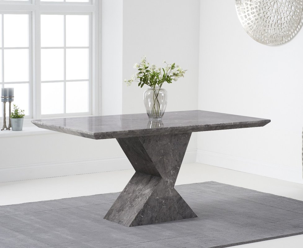 Photo of Aaron 160cm marble grey dining table Photo of Aaron 160cm marble grey dining table