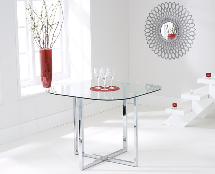 Photo of Algarve clear glass dining table Photo of Algarve clear glass dining table