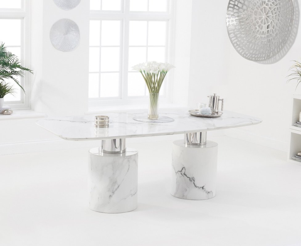 Photo of Antonio 180cm white marble dining table Photo of Antonio 180cm white marble dining table
