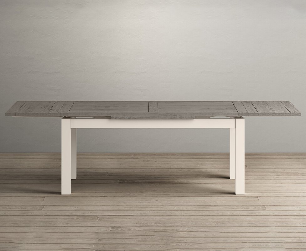 Photo of Extending dartmouth 180cm oak and soft white painted dining table Photo of Extending dartmouth 180cm oak and soft white painted dining table