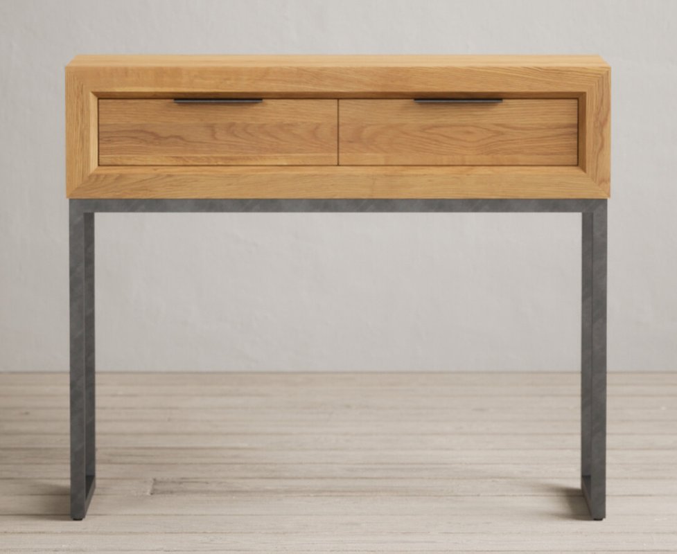 Photo of Loft solid oak storage console table Photo of Loft solid oak storage console table