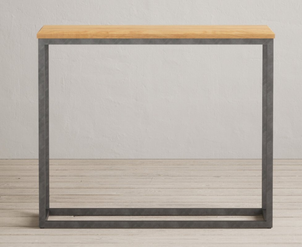 Photo of Loft solid oak console table Photo of Loft solid oak console table