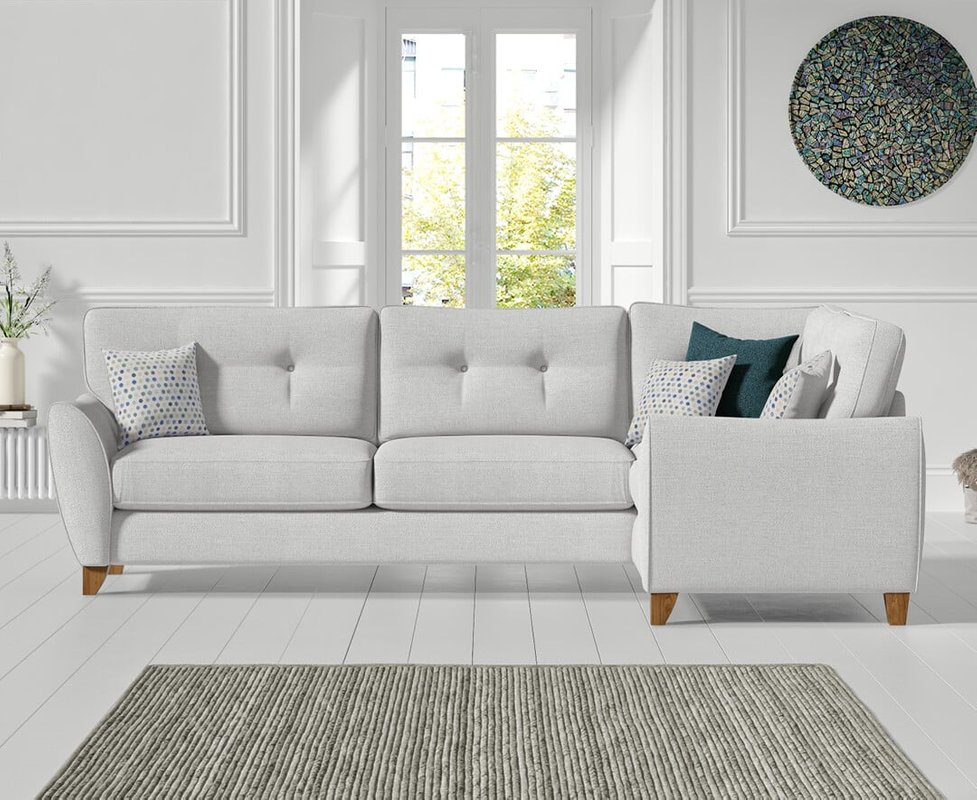 Photo of Florin light grey fabric right hand facing corner sofa Photo of Florin light grey fabric right hand facing corner sofa