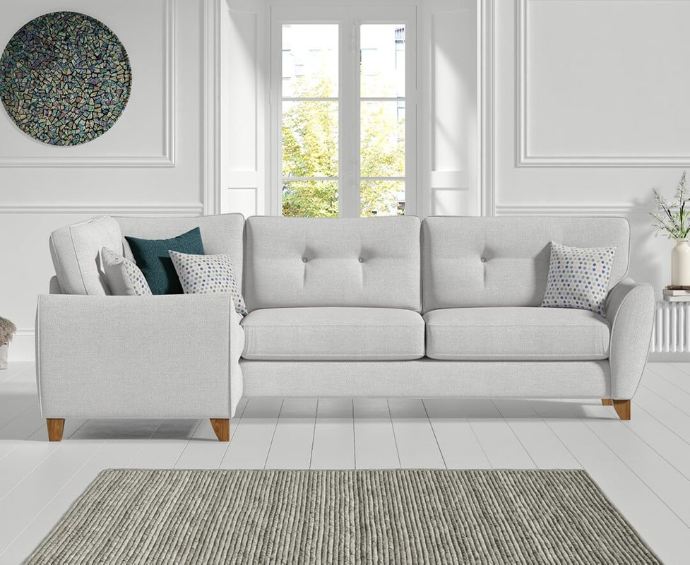 Photo of Florin light grey fabric left hand facing corner sofa Photo of Florin light grey fabric left hand facing corner sofa