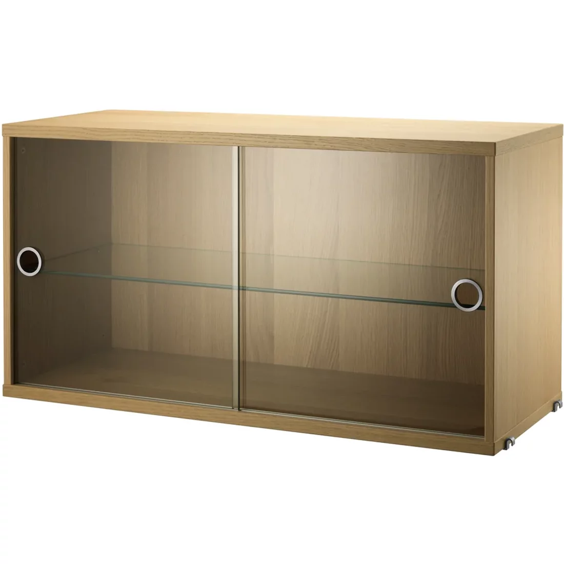 String Furniture Vitrinenschrank mit Schiebetüren in Glas 78 x