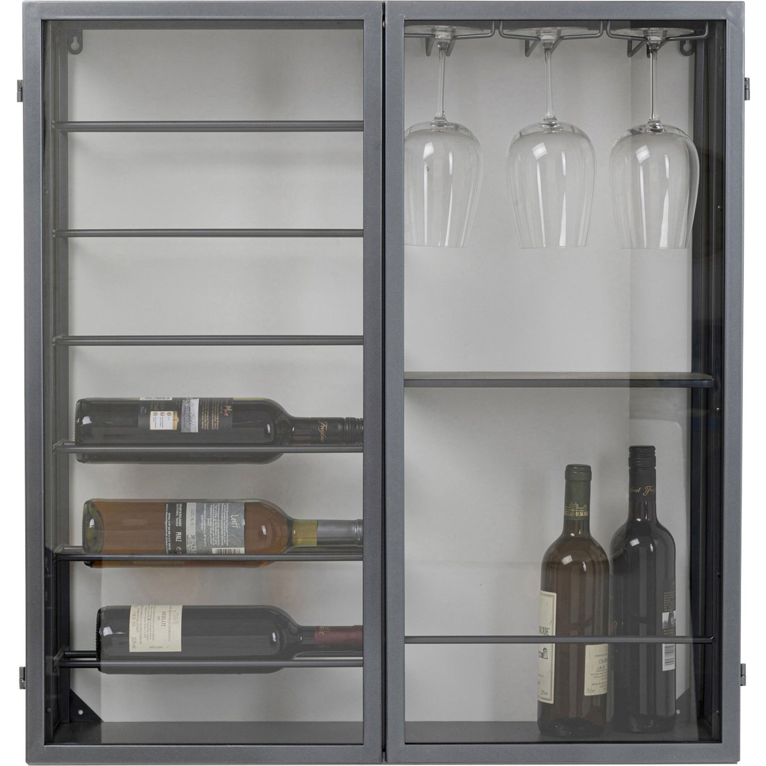 Wandweinregal Porto Schwarz 75x80cm KARE Wandweinregal Porto Schwarz