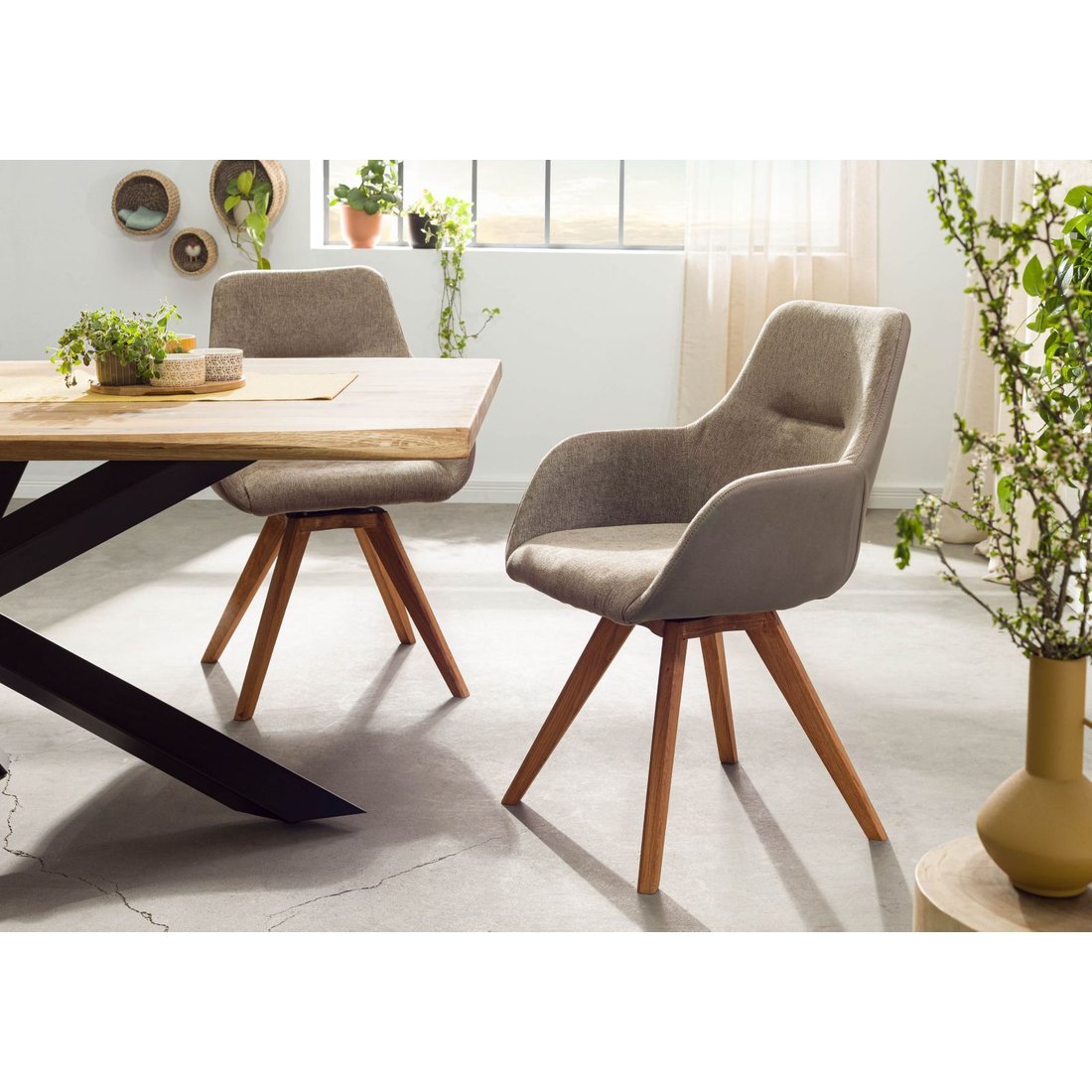 G+K Drehstuhl Wildeiche taupe TACOMA